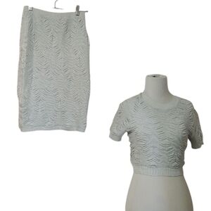 Topshop 2 Piece Silver Shimmer Set Size 4